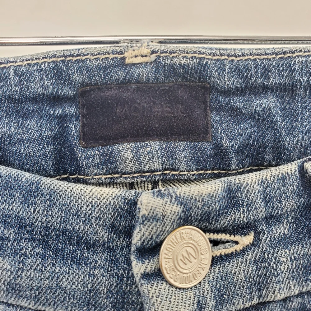MOTHER The Looker Crop Gypsy Skinny Jeans Distressed - Picture 7 of 9